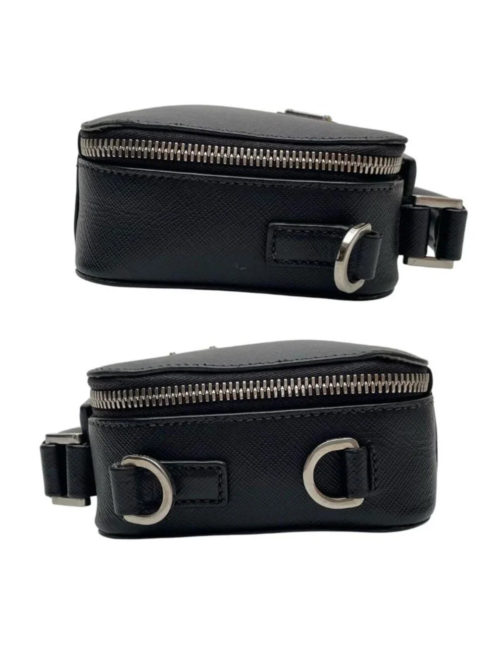Prada Saffiano Leather Brick Shoulder Bag Black